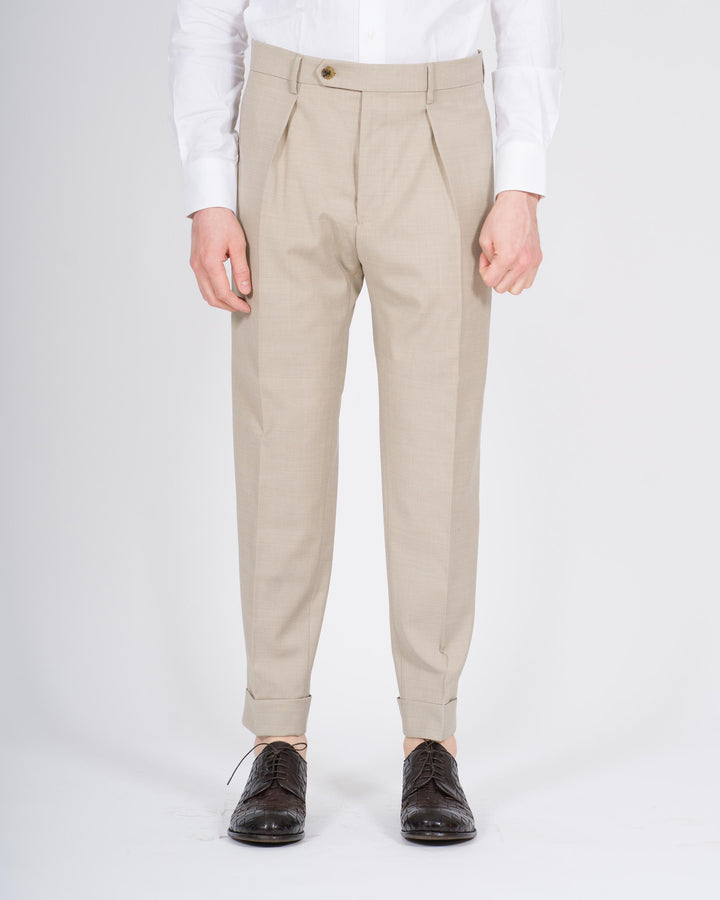 Pantalone Chiaia Misto Lana Beige 