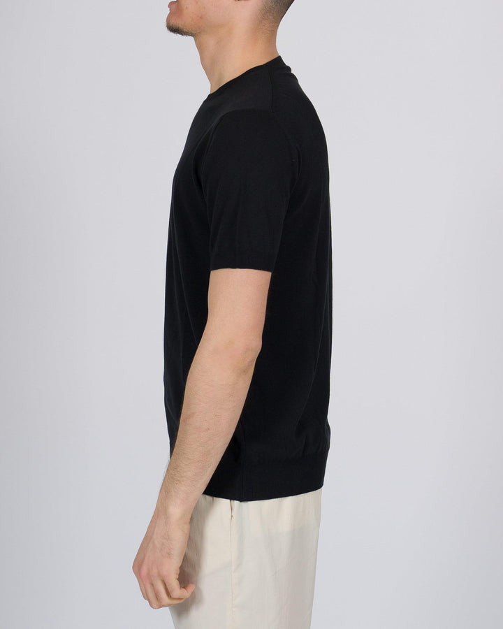 T-shirt crepe di cotone nera 