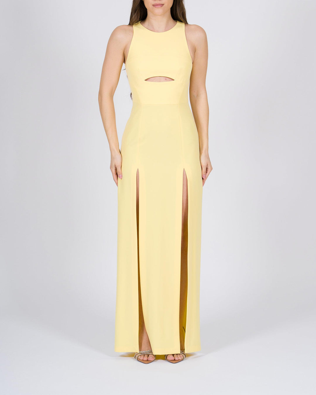Abito Giallo Silence con Spacchi 