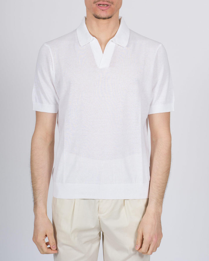 Polo skipper crepe di cotone bianco 