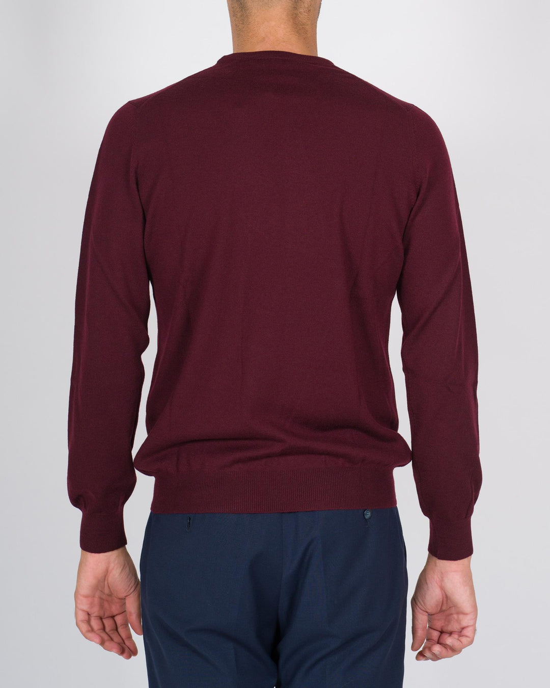 Maglioncino girocollo in lana bordeaux 