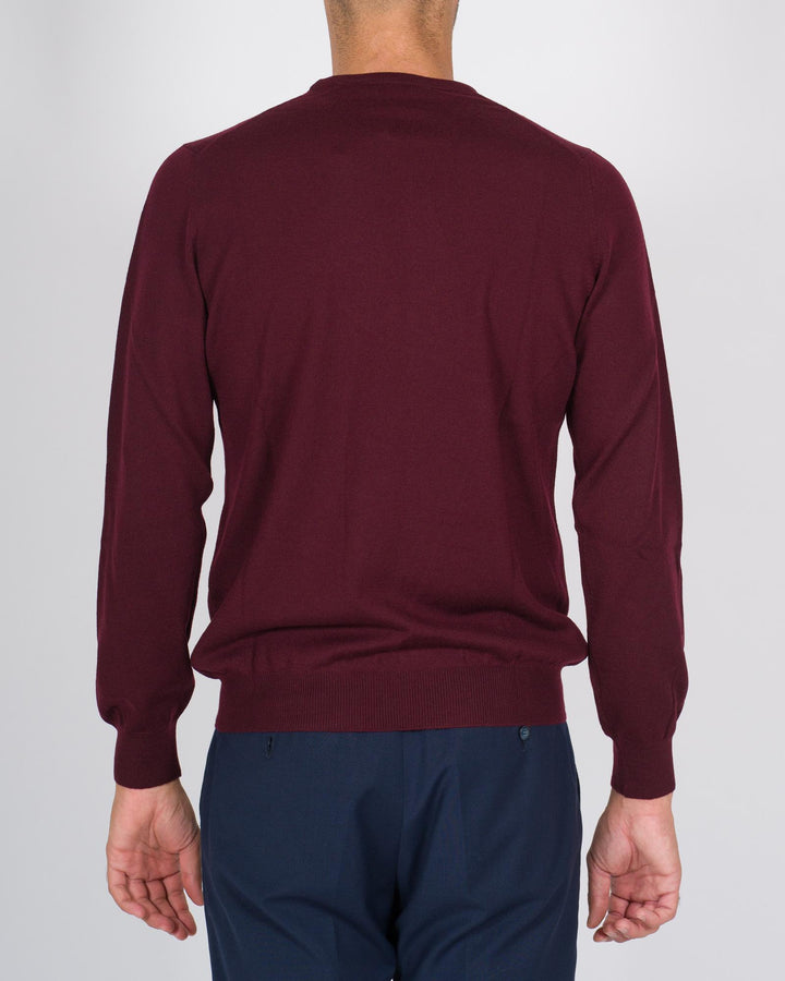 Maglioncino girocollo in lana bordeaux 