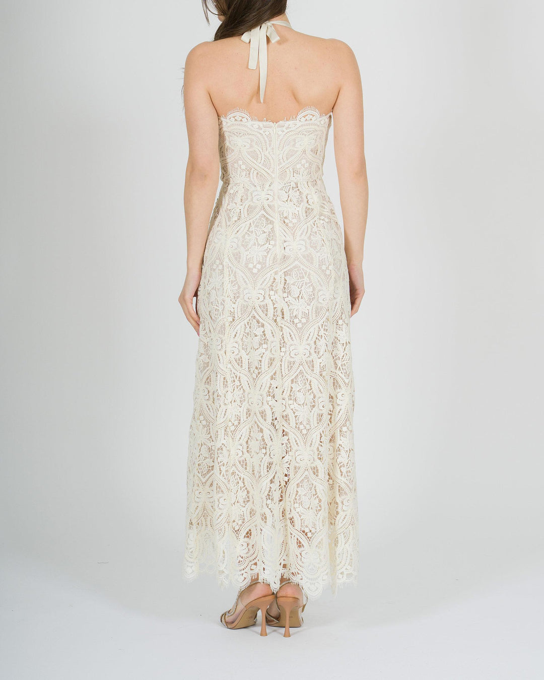 Abito Ecru access con Pizzo 