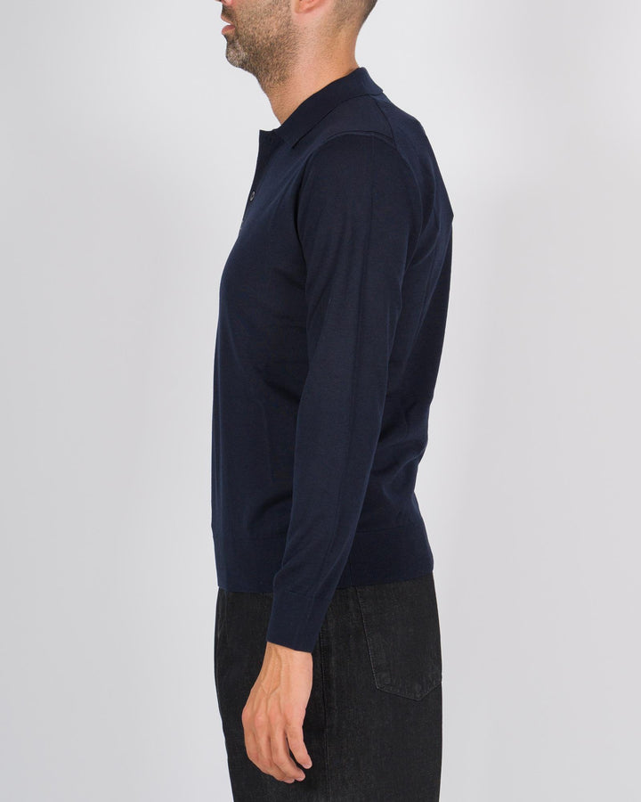 Polo finezza 16 quattro bottoni blu 