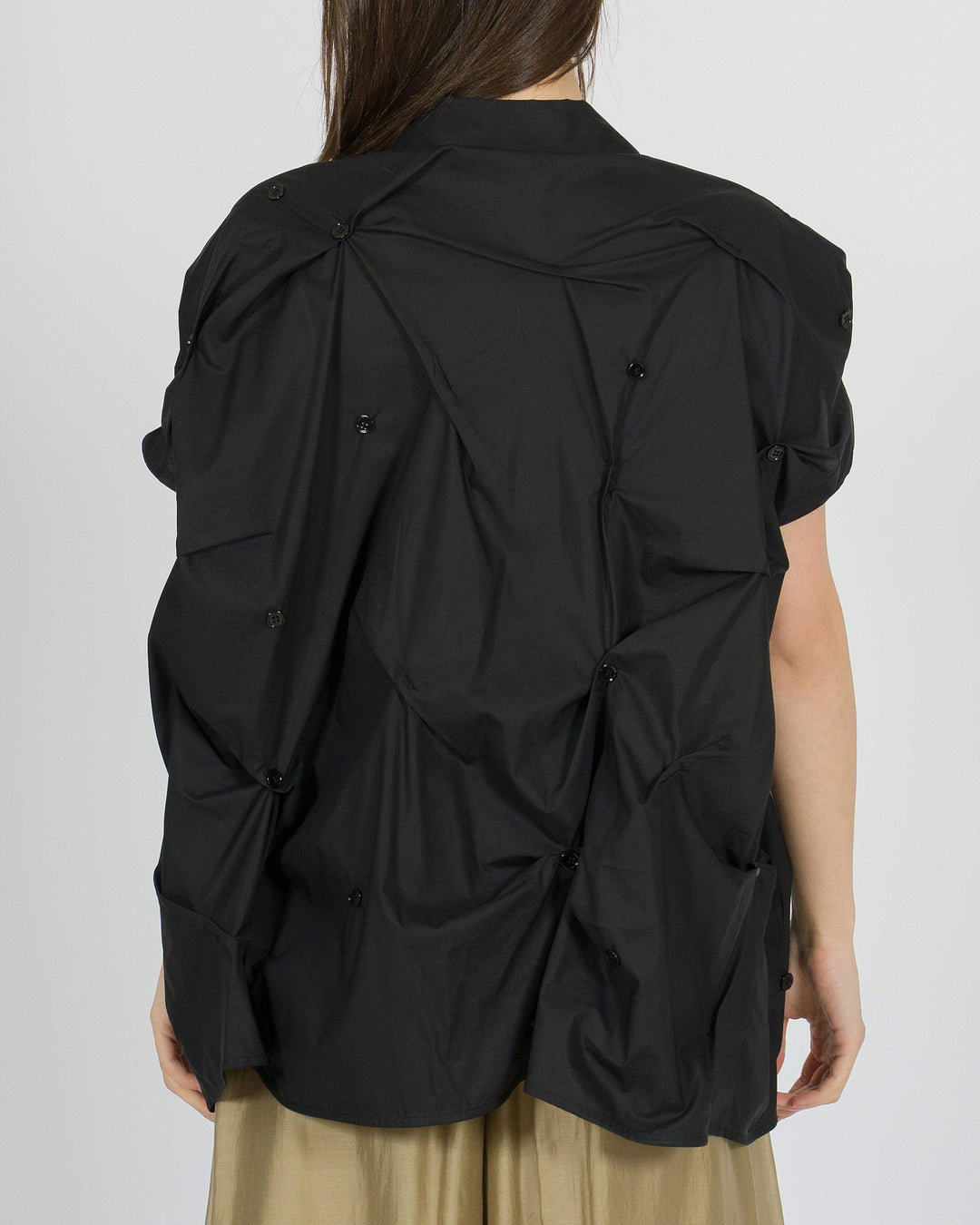 Camicia smanicata Meimeij nera 