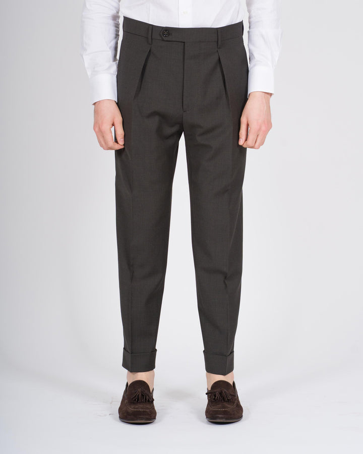 Pantalone Chiaia Misto Lana Marrone 