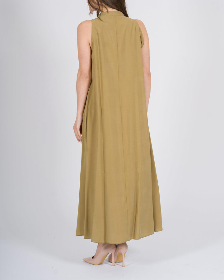 Abito lungo motivo rouge oliva 