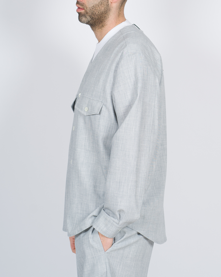 Overshirt tasconi fiammata grigia 