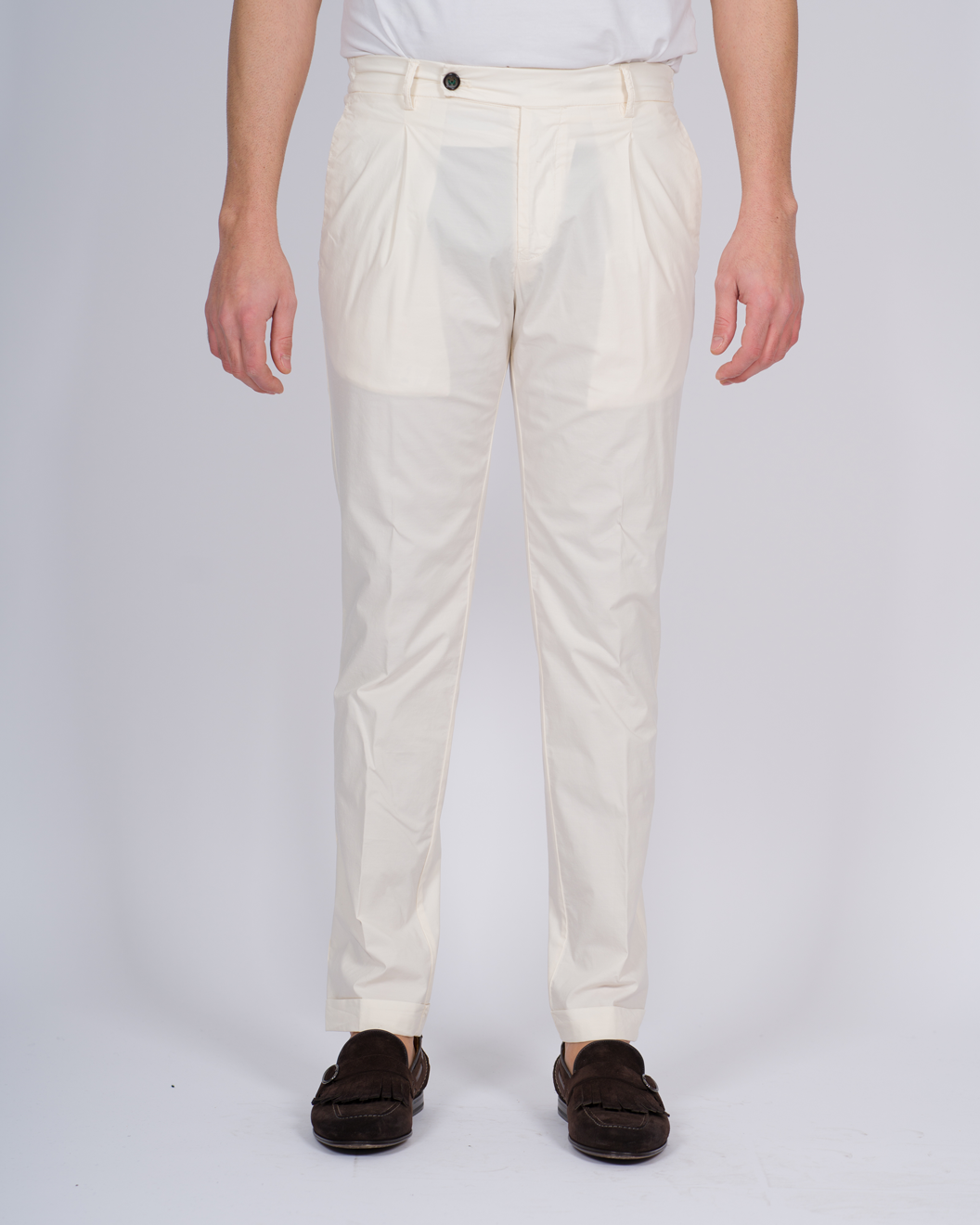 PANTALONE RETRO COTONE PANNA 