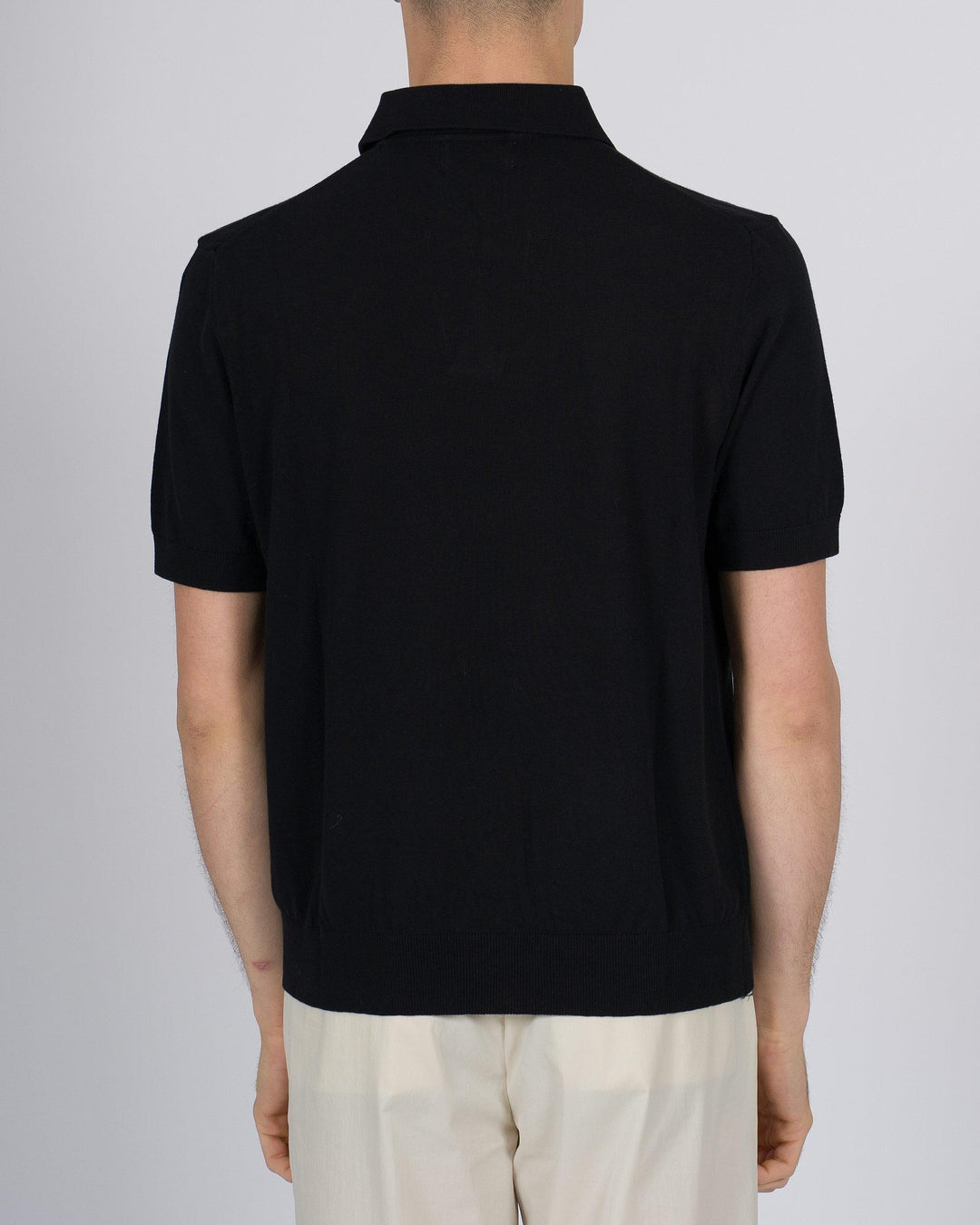 Polo skipper crepe di cotone nero 