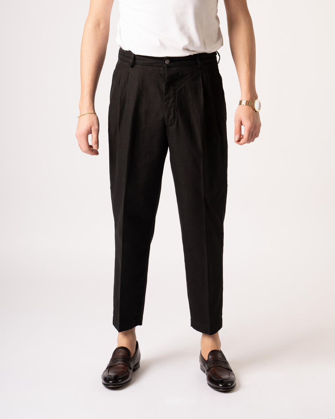 Pantalone Doppia Pence Luca Nero 