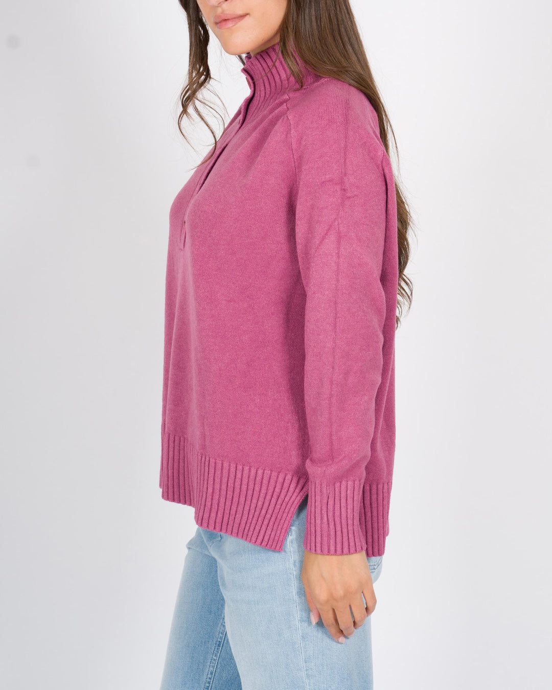 Maglia cinque bottoni rosa 