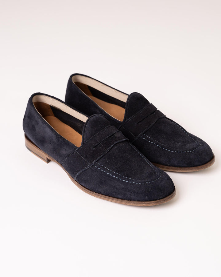 Mocassini Camoscio Blu 