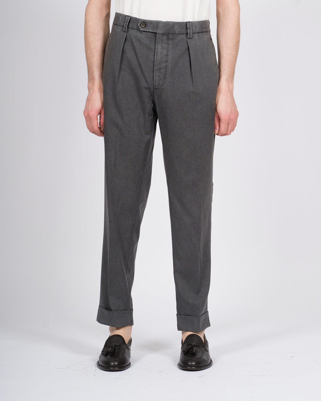 Pantalone Chiaia grigio in lana frosted 
