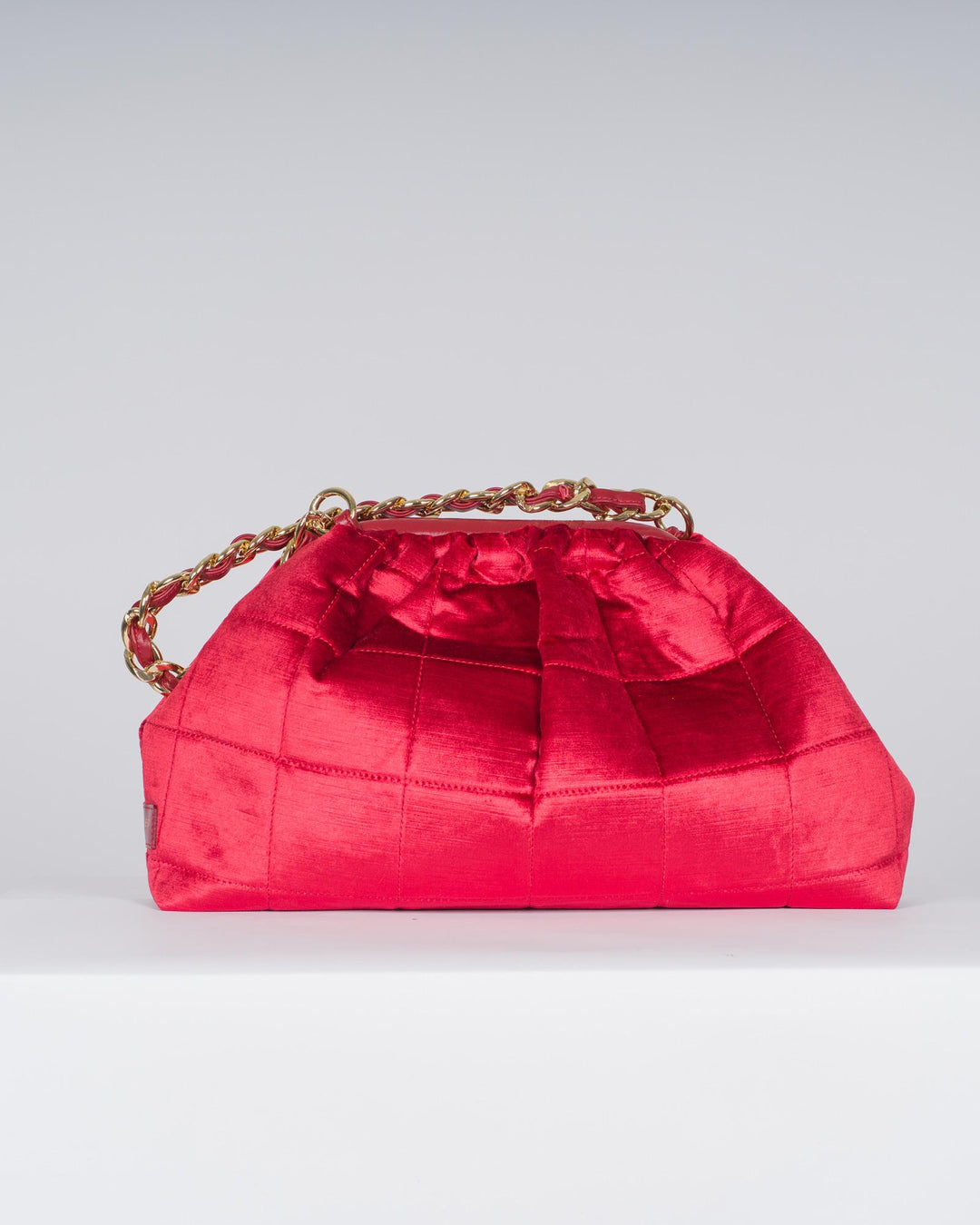 Borsa Puffy velvet rossa 