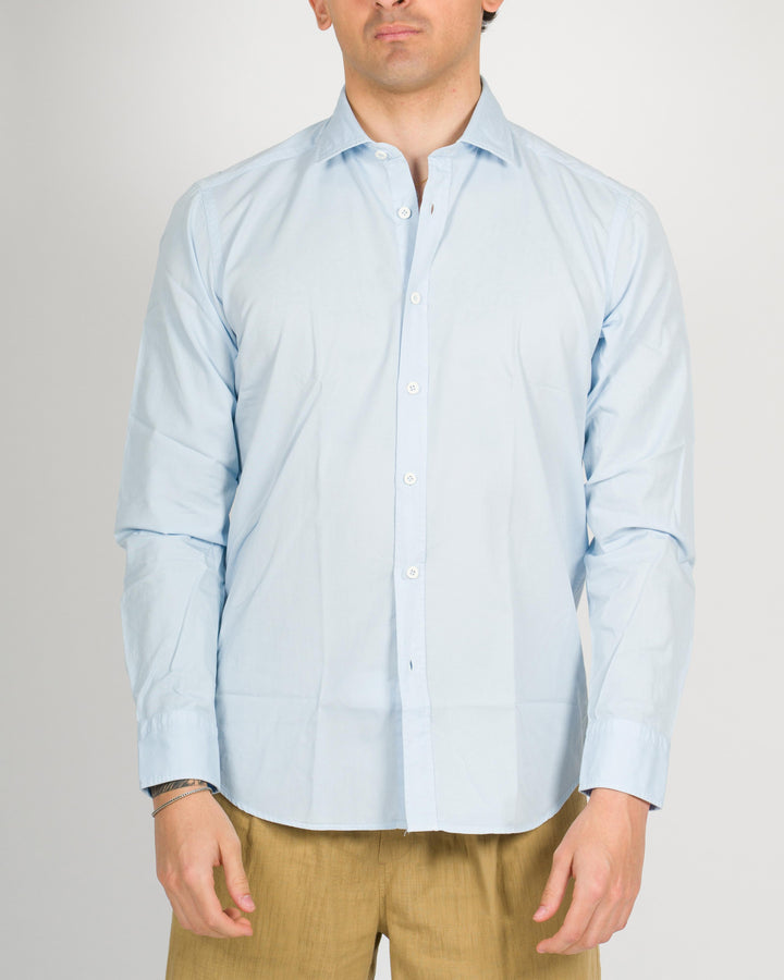Camicia cotone unito azzurro 