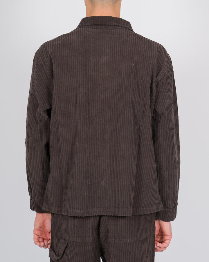 Over shirt in velluto rocciatore marrone 