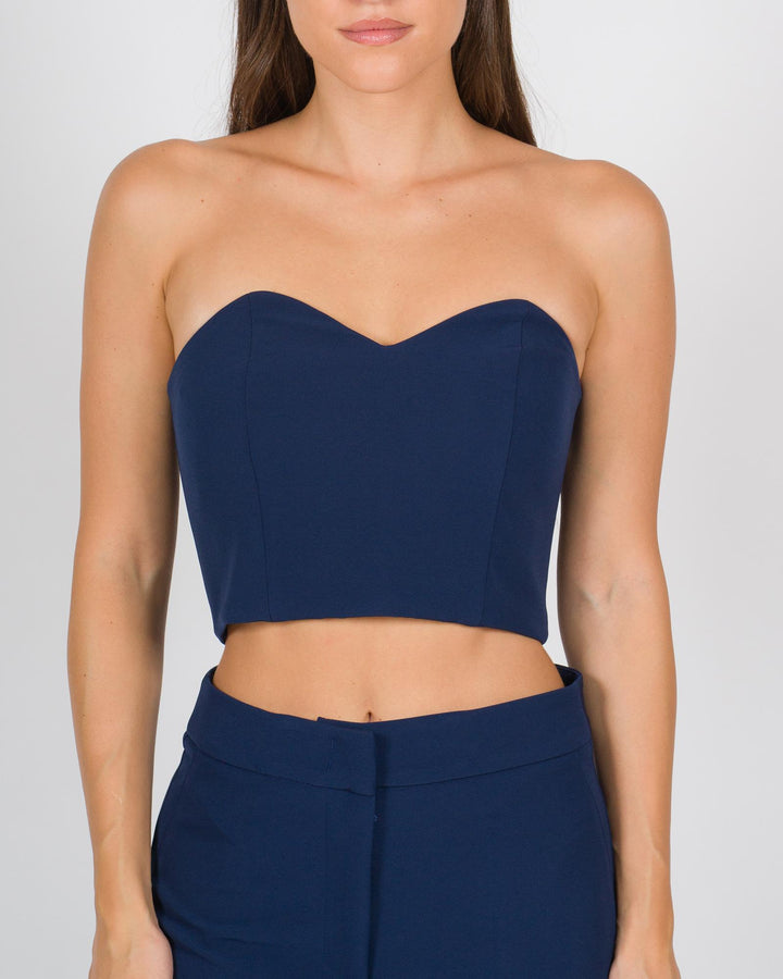 Top cropped blu 