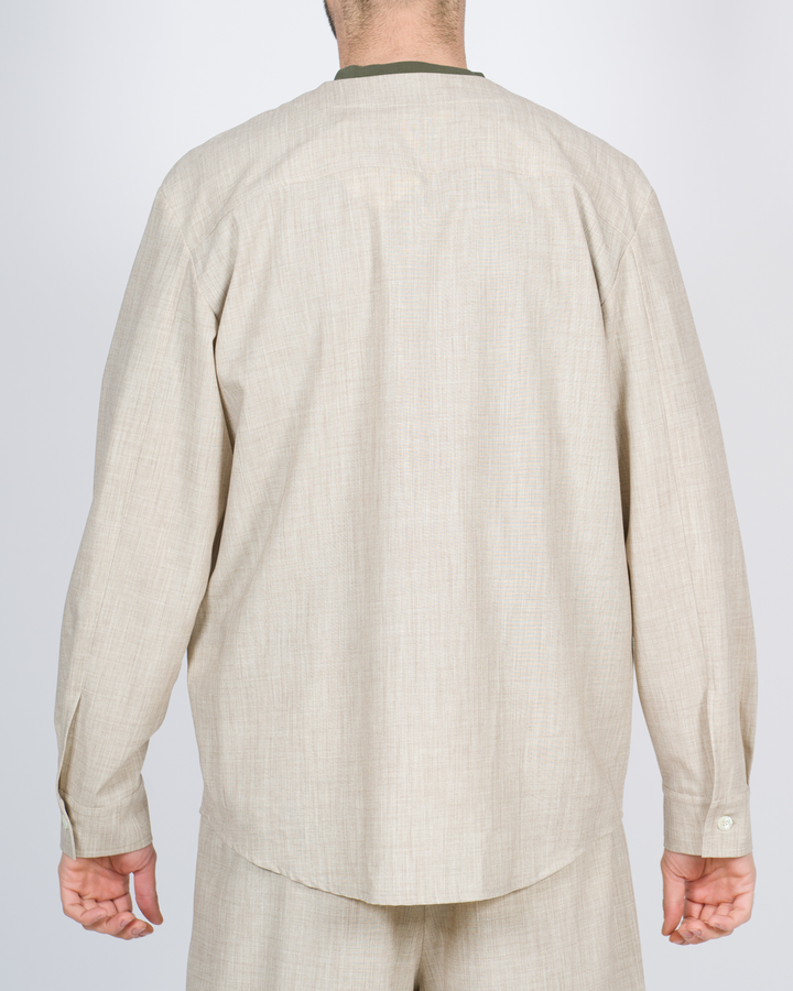 Overshirt tasconi fiammata beige 