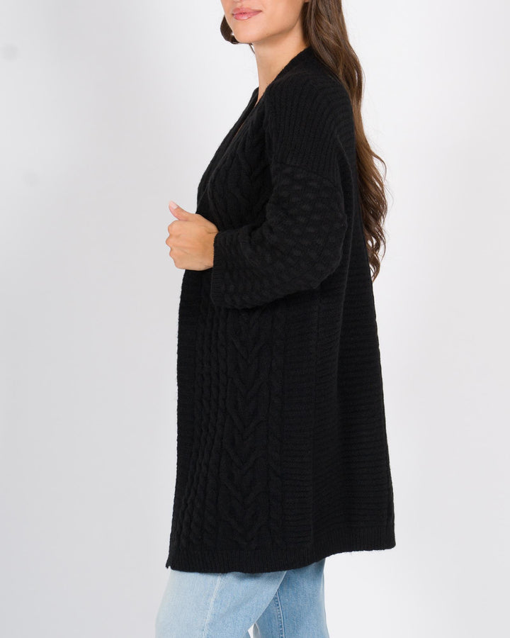 Cardigan trecce nero 