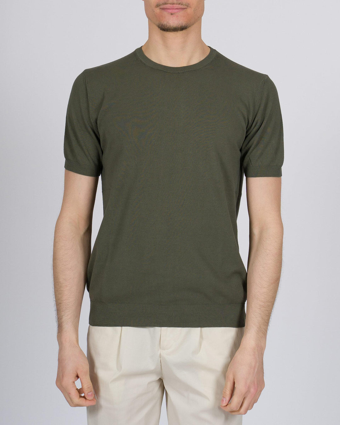 T-shirt crepe di cotone verde 