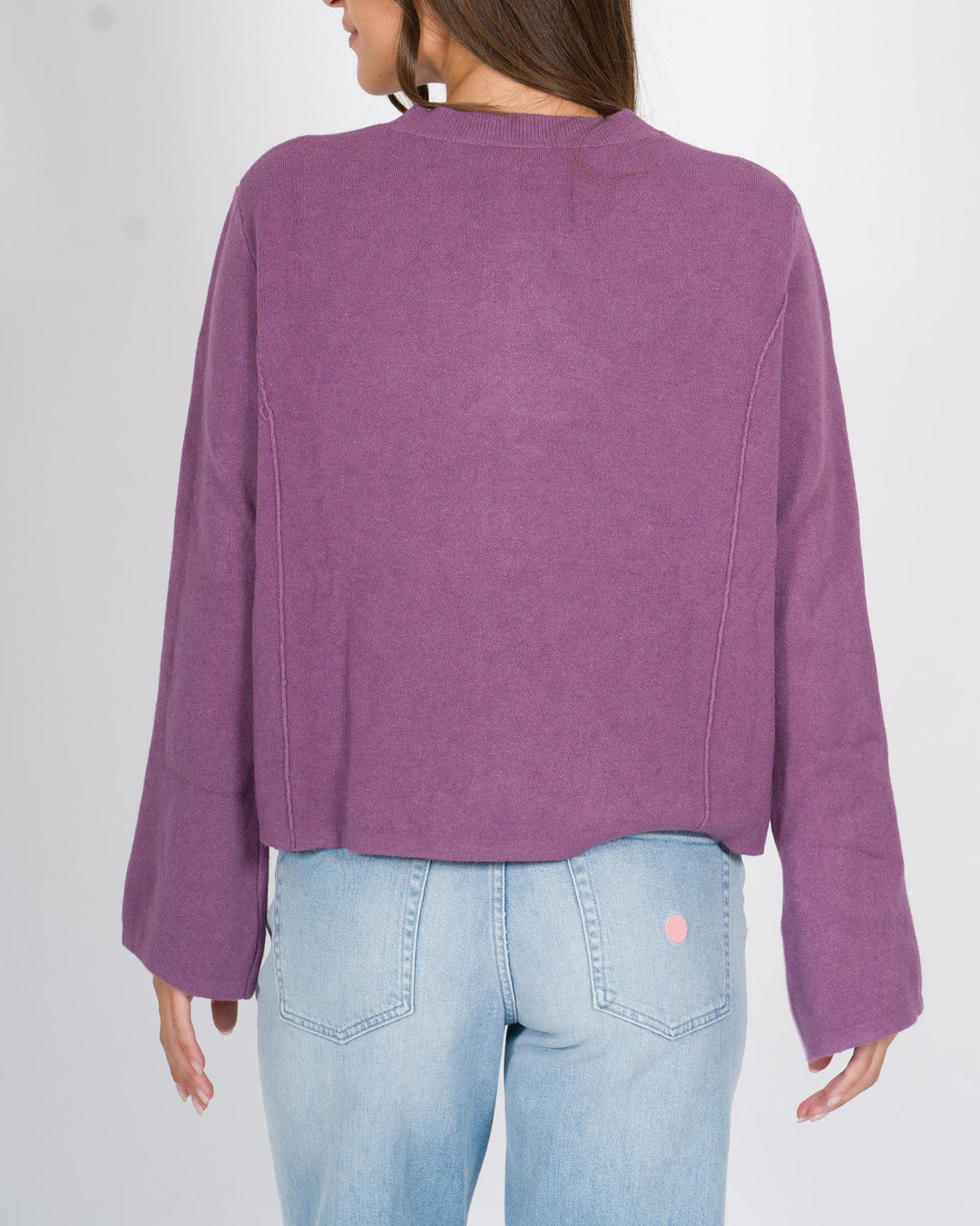 Maglia tagli polsi melanzana 