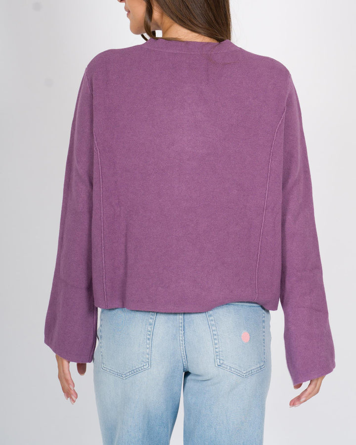 Maglia tagli polsi melanzana 