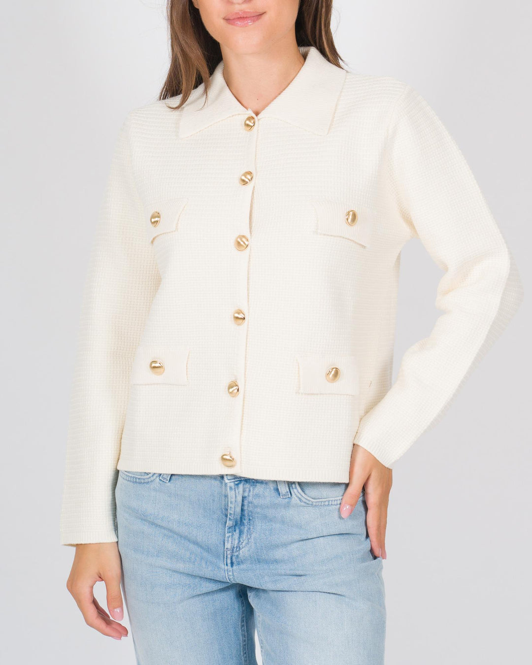 Giacca punto pannocchia panna 