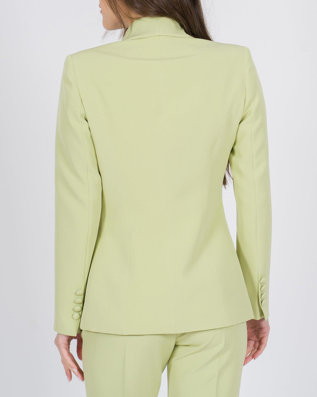Blazer doppiopetto verde con collo a scialle 