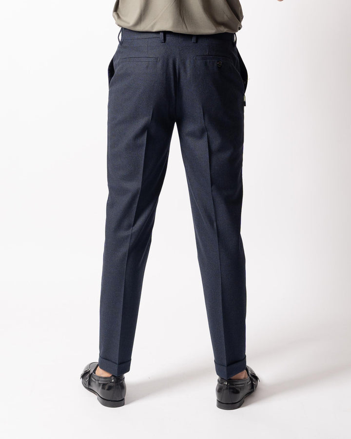 Pantalone Y Retro Pied de Poule Blu 