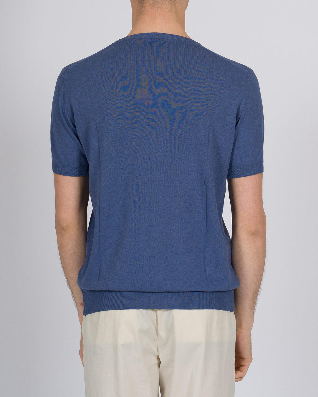T-shirt crepe di cotone indaco 