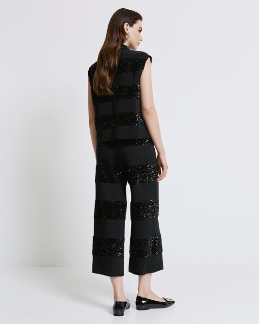 Pantaloni pailletes nero 