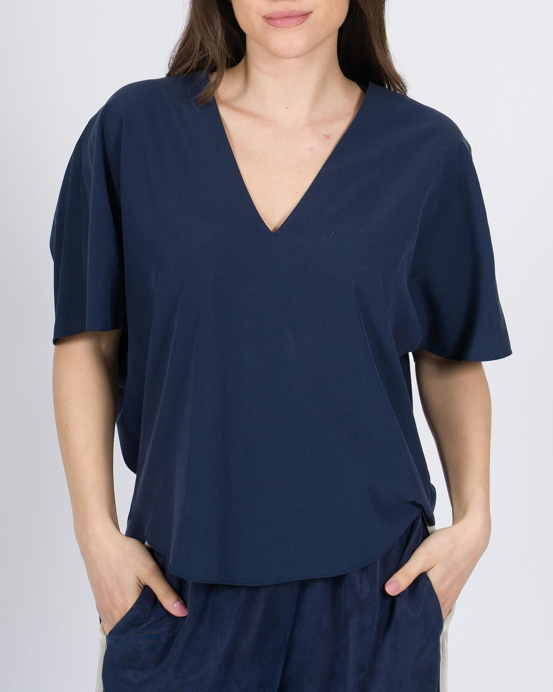 Blusa Access Blu con Scollo a V 