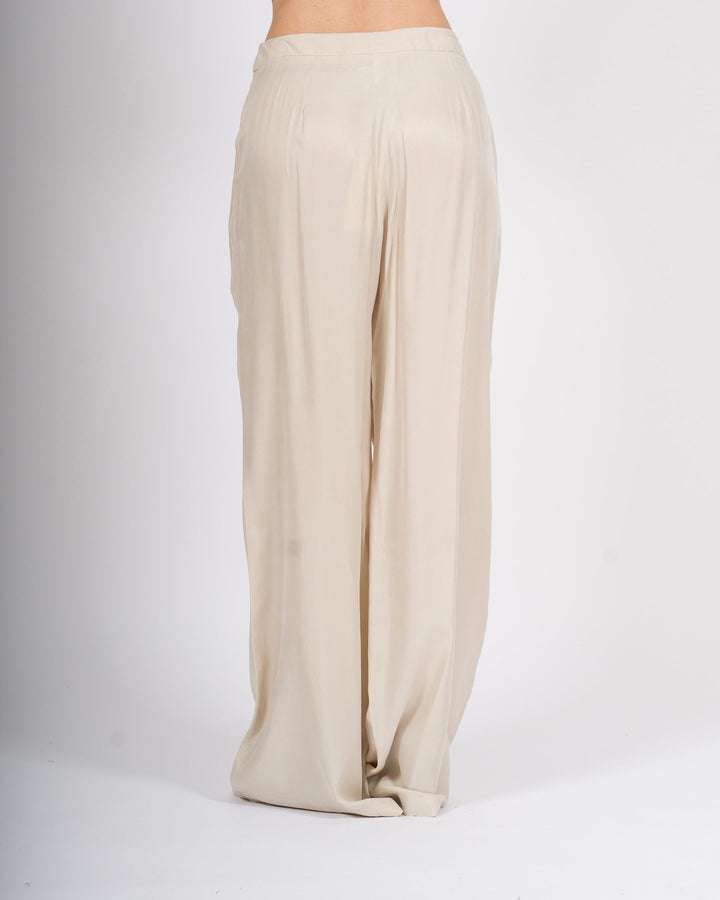 Pantalone Palazzo Silence Color beige in Cupro 