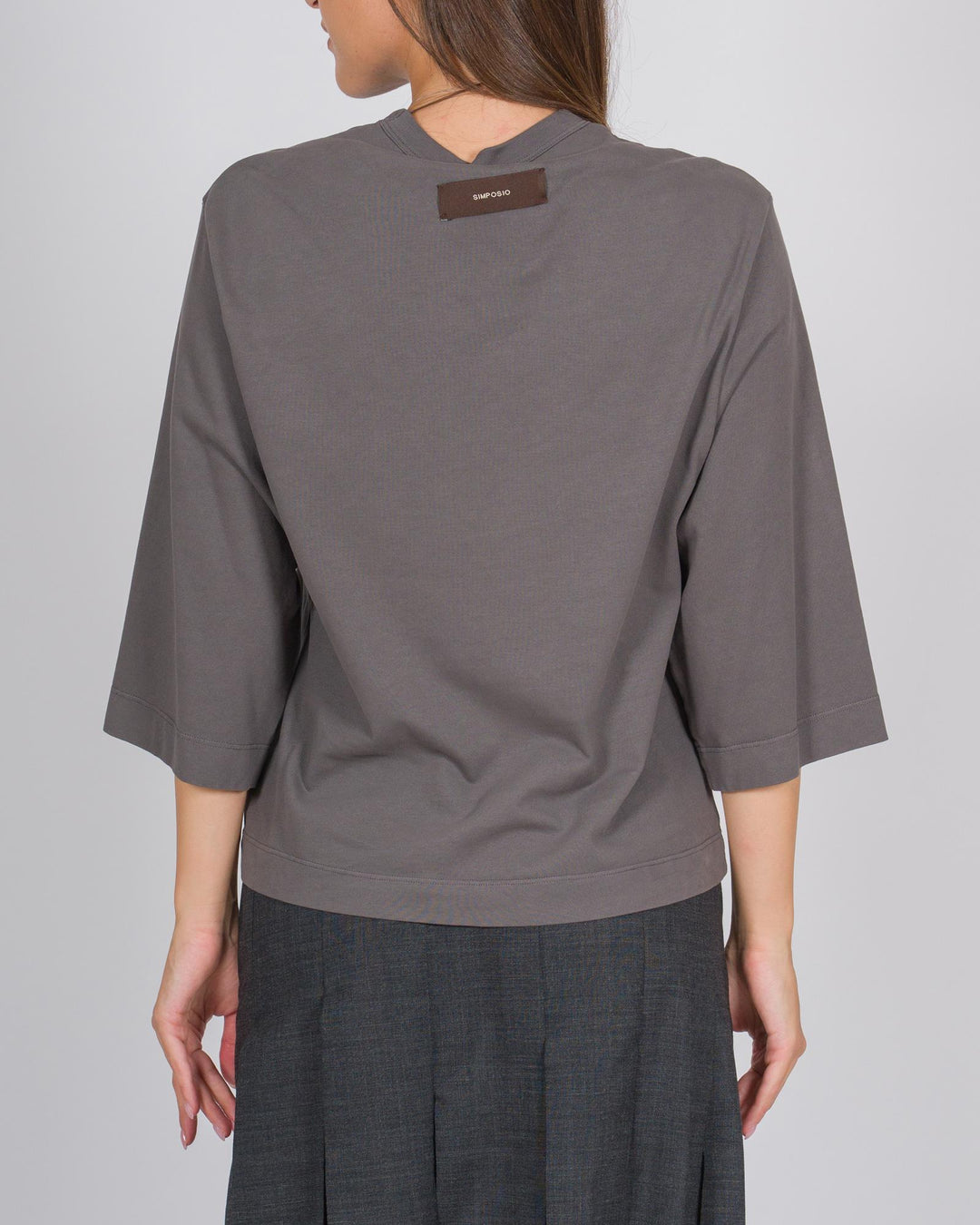Overshirt cropped applicazioni antra 
