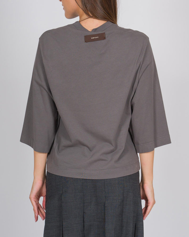 Overshirt cropped applicazioni antra 