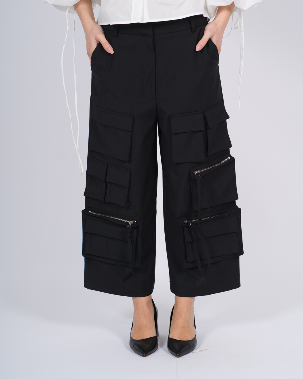 Pantalone con tasche nero<BR/> 