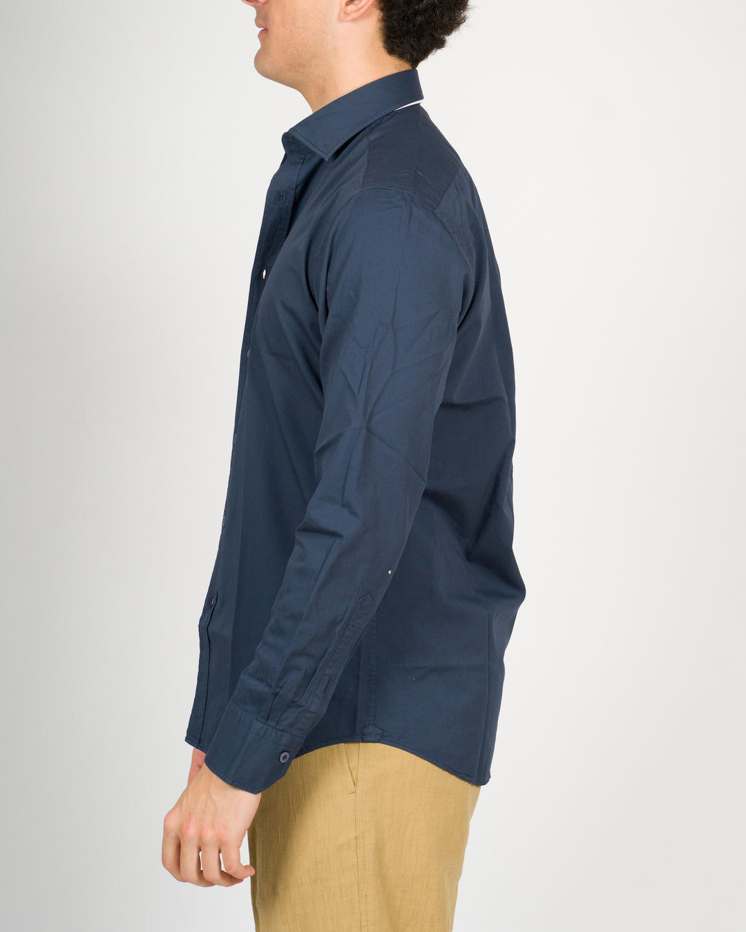 Camicia cotone unito blu 