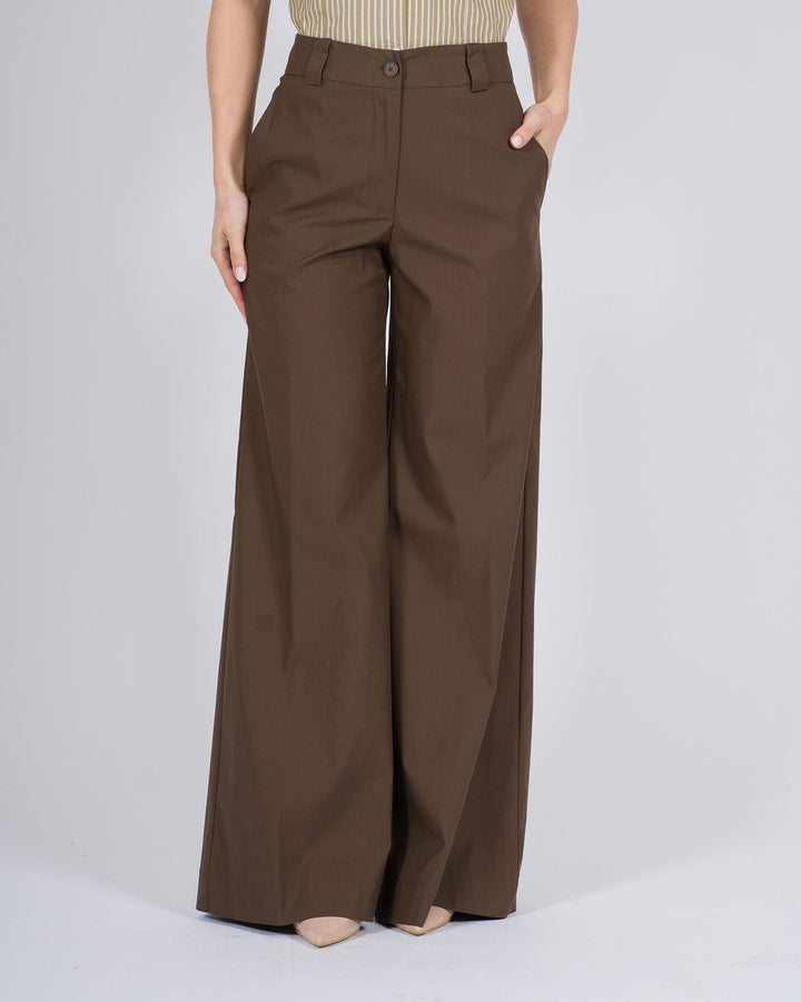 Pantaloni a gamba larga marrone 