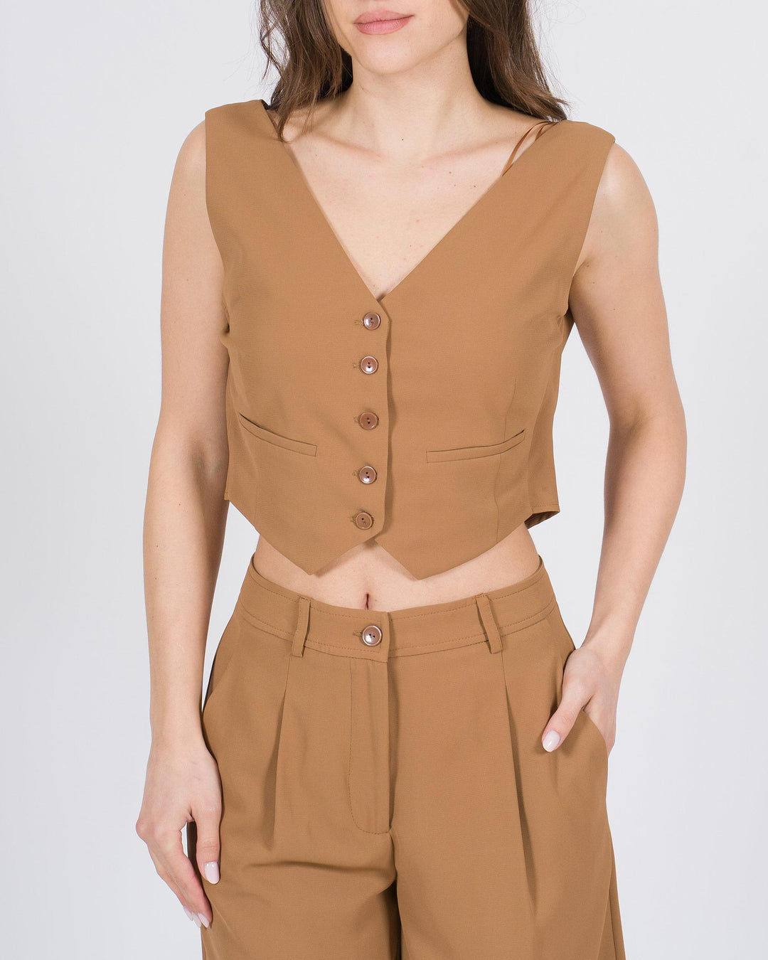Cropped Vest Top bruciato 