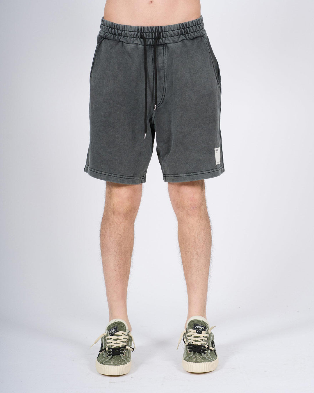 Pantalone Corto Felpa Uomo Grigio Marmorizzato 