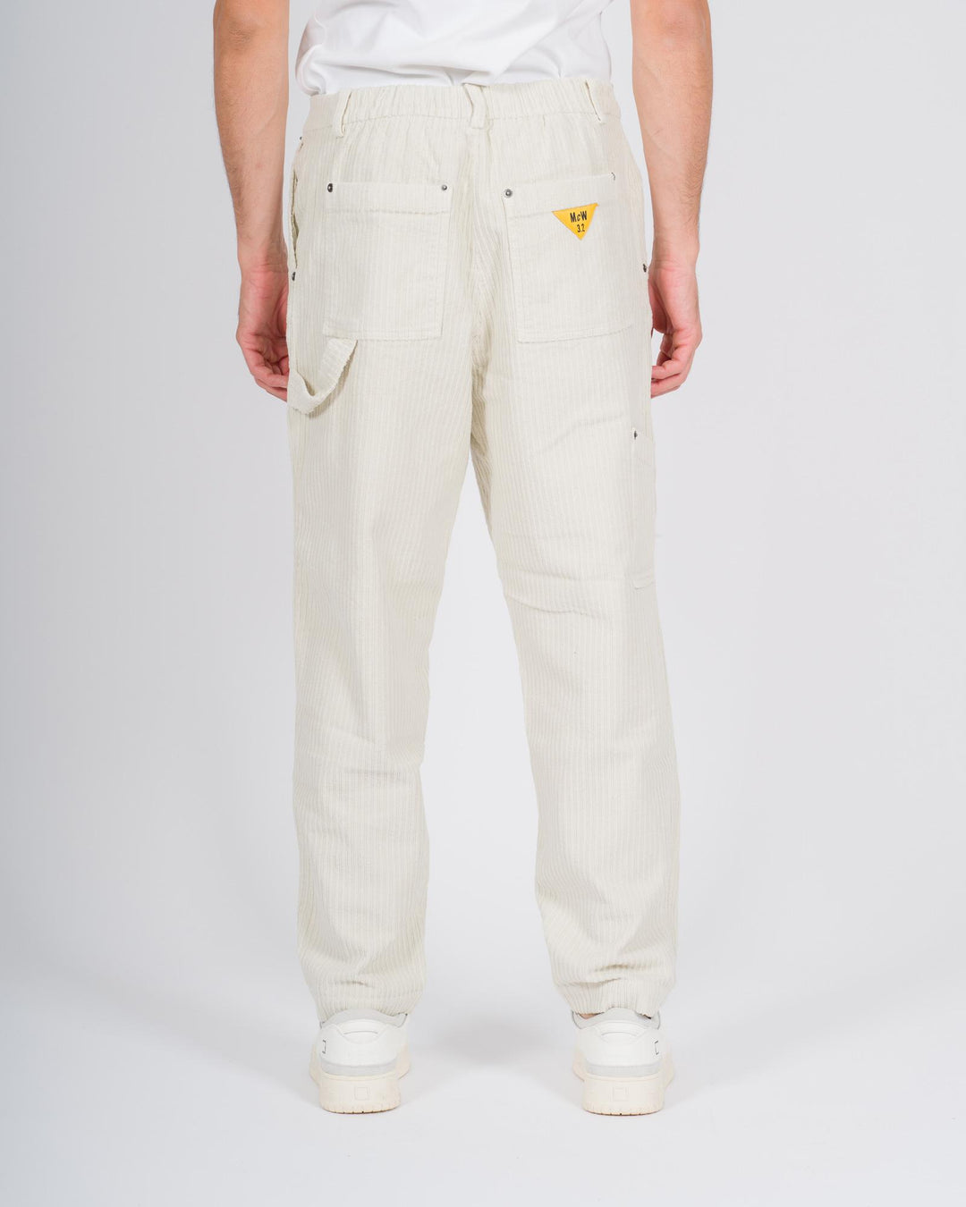 Pantaloni in velluto rocciatore panna 