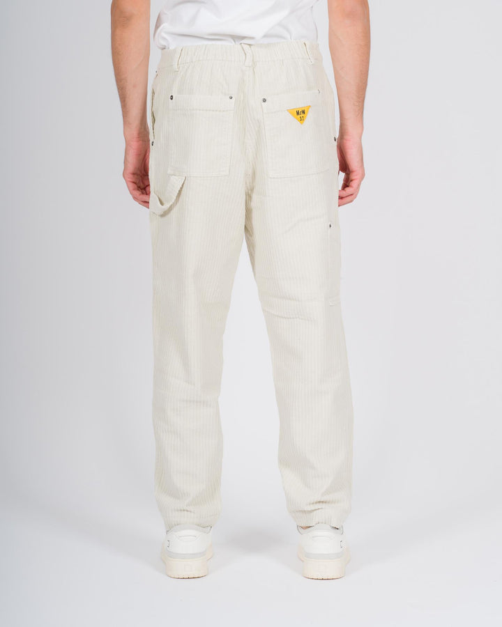 Pantaloni in velluto rocciatore panna 