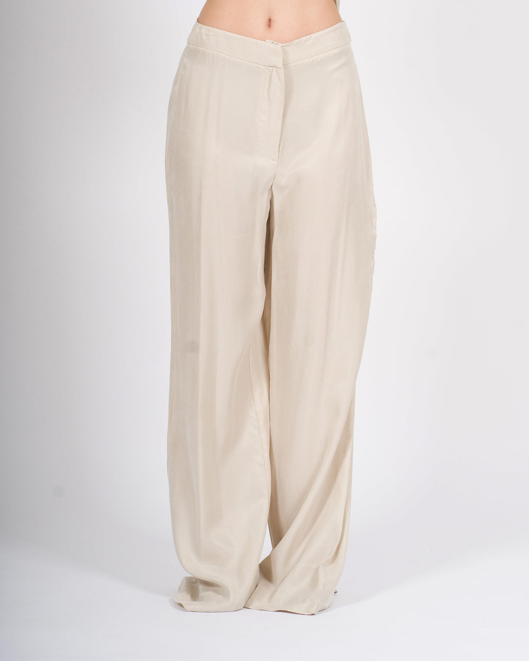 Pantalone Palazzo Silence Color beige in Cupro 