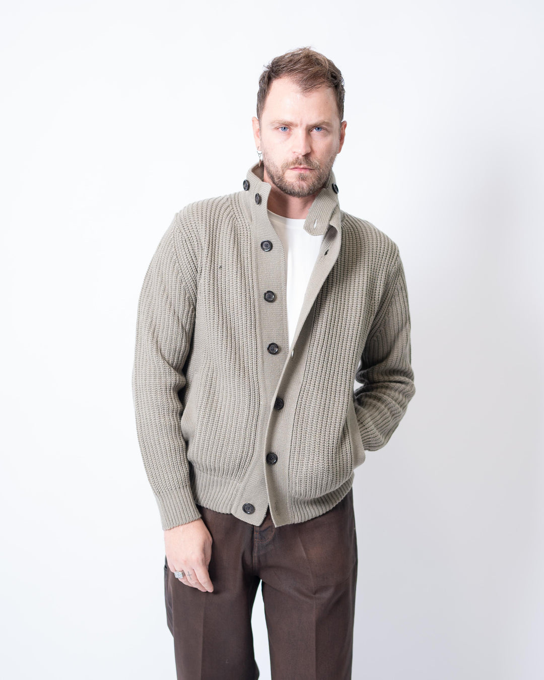 Giubbotto Blouson in Maglia Verde 
