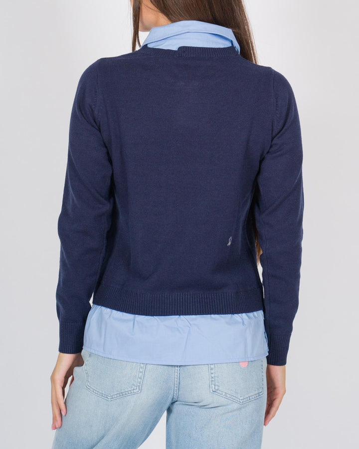 Maglia colletto camicia blu 