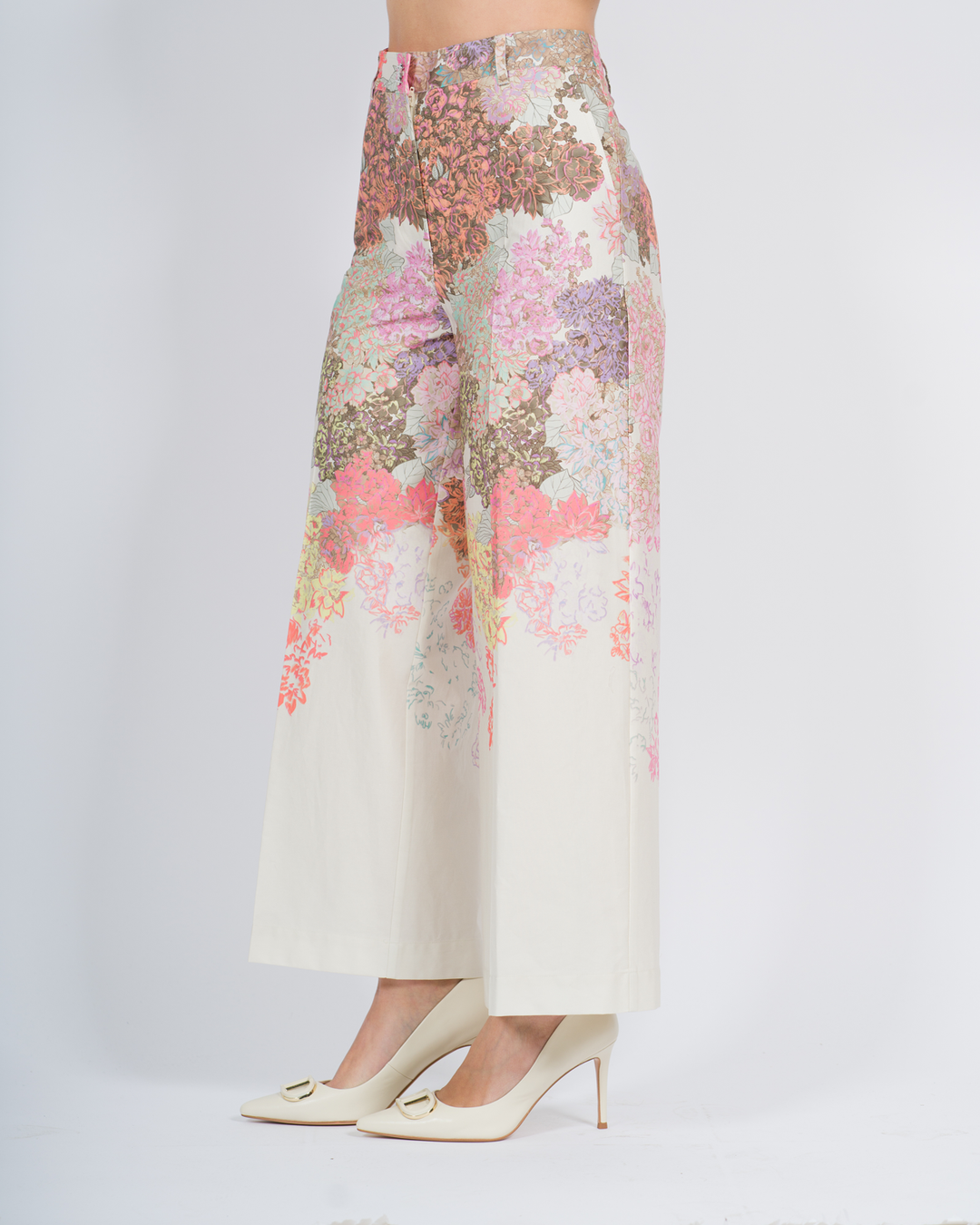 Pantaloni MYFO cropped a fiori<BR/> 