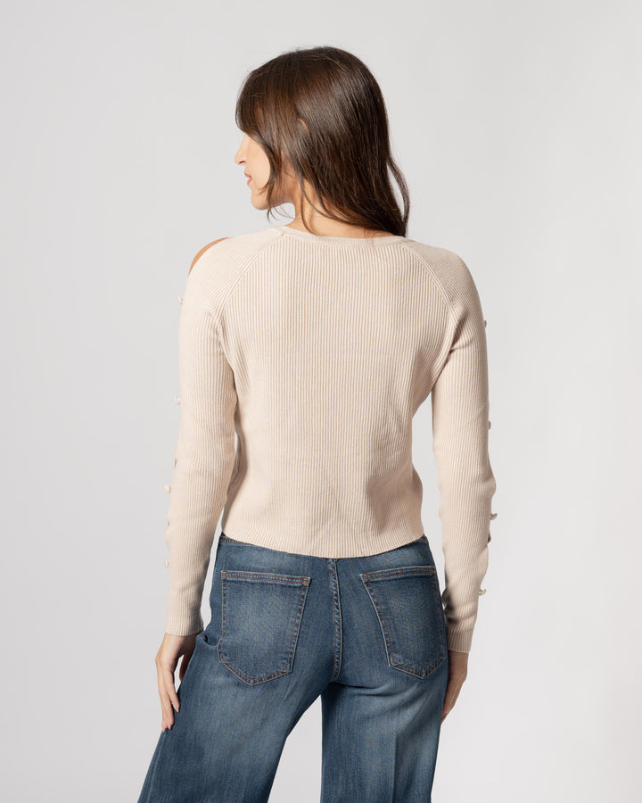 Maglia con aperture beige 