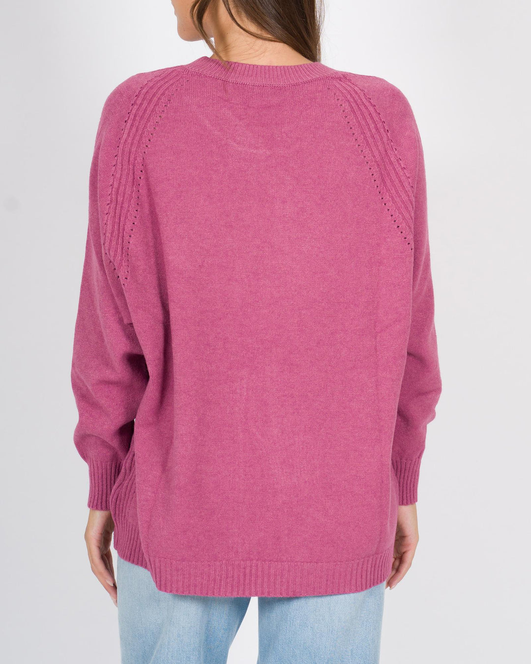 Maglia Over A coste Rosa 