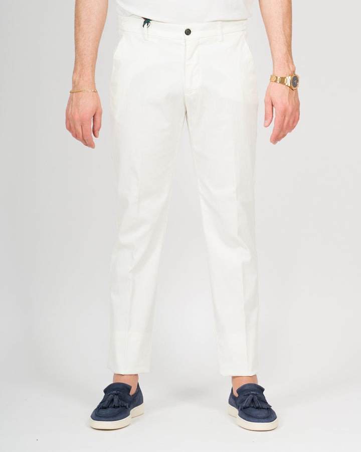 Pantalone morello cotone bianco 